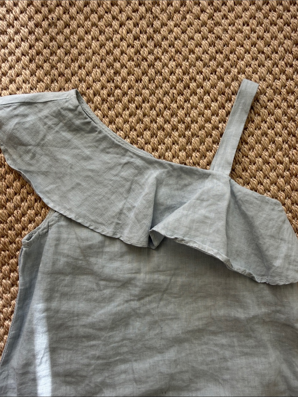 Zara girls Light Blue One-Shoulder Ruffle Camisole 6-7 years - Picture 3 of 9